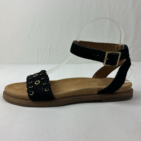 Clarks Women's Black Suede Corsio Amelia Sling Back Sandals size 7.5M flats boho - Picture 11 of 13